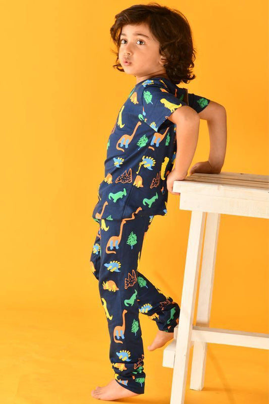 DINOSAUR FUN NAVY PYJAMA SET - Anthrilo