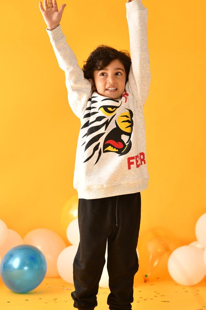TIGER HOODIE SWEATSHIRT (FLEECE) - Anthrilo