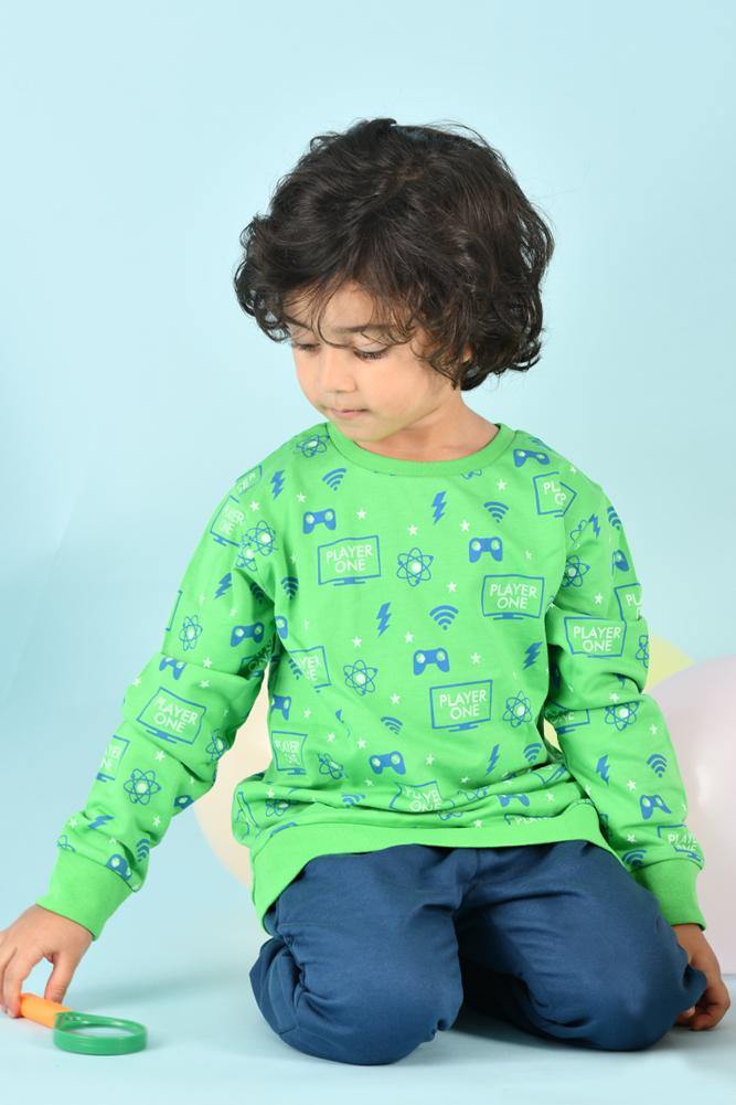 GREEN GAMING SWEATSHIRT (FLEECE) - Anthrilo