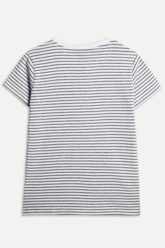 GREY STRIPE BOYS T-SHIRT - WHITE - Anthrilo India