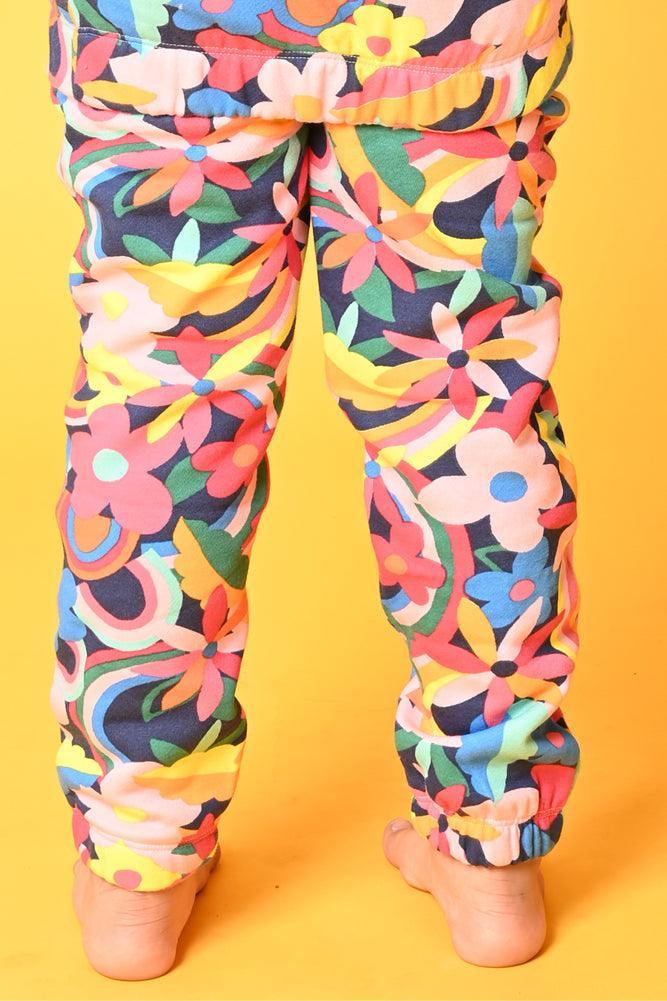 FUN FLORAL FLEECE JOGGER - PINK - Anthrilo Design House