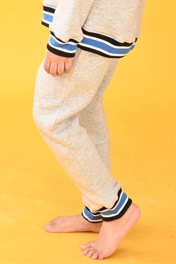 GREY BLUE CUFFED JOGGERS (FLEECE) - Anthrilo Design House