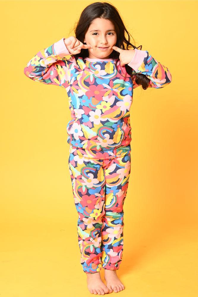 FUN FLORAL FLEECE JOGGER - PINK - Anthrilo Design House