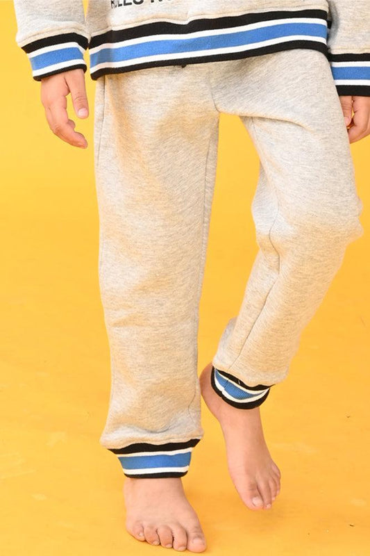 GREY BLUE CUFFED JOGGERS (FLEECE) - Anthrilo Design House