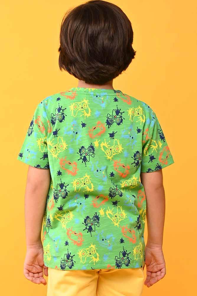 GAMER GREEN SHORT SLEEVES T-SHIRT - GREEN - Anthrilo India