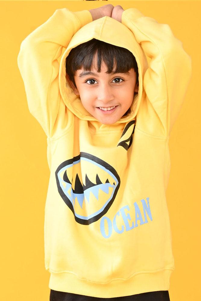 SHARK HOODIE BLACK JOGGER SET - YELLOW/BLACK - Anthrilo Design House