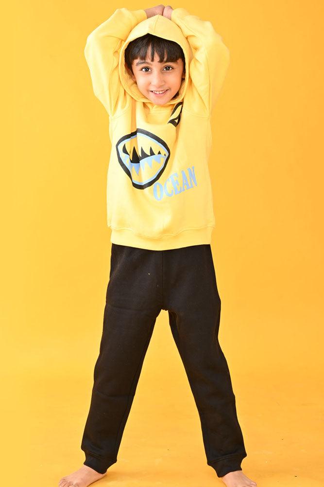 SHARK HOODIE BLACK JOGGER SET - YELLOW/BLACK - Anthrilo Design House