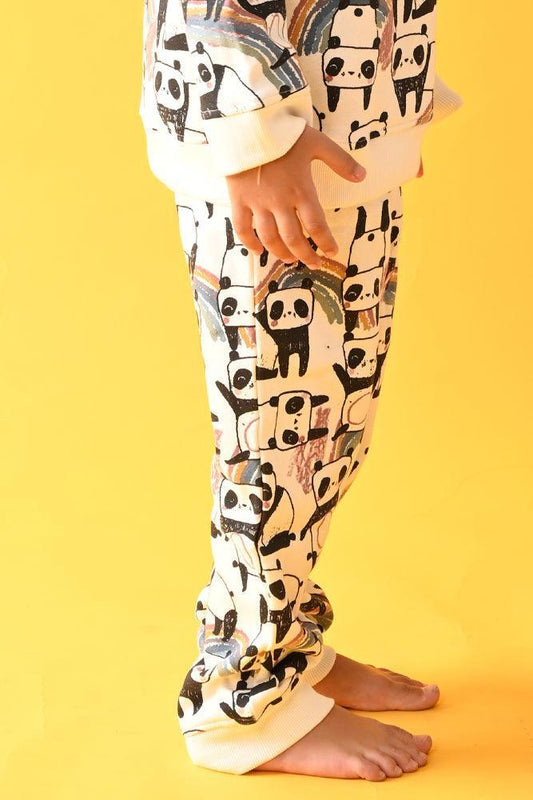 PANDA FLEECE BOYS JOGGER - WHITE - Anthrilo Design House