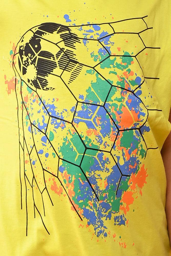 FOOTBALL SHORT SLEEVE T-SHIRT - LIME GREEN - Anthrilo India