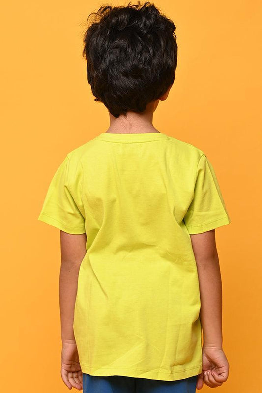 FOOTBALL SHORT SLEEVE T-SHIRT - LIME GREEN - Anthrilo India