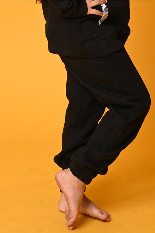BLACK GIRLS FLEECE JOGGER - BLACK - Anthrilo Design House