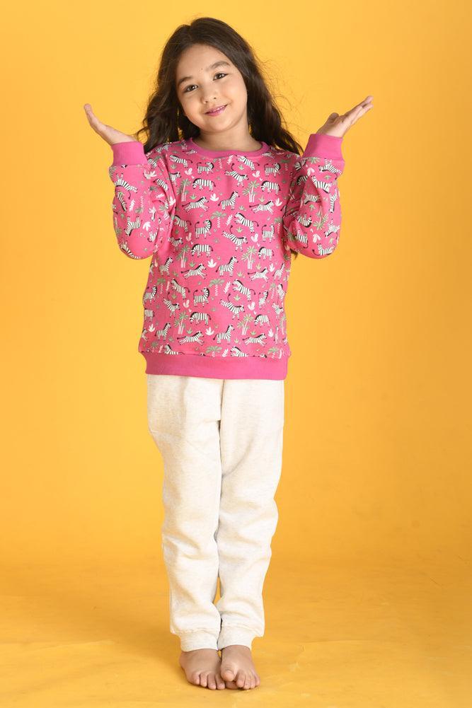 ECRU MELANGE GIRLS FLEECE JOGGER - GREY - Anthrilo Design House