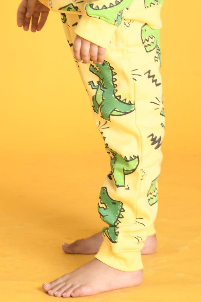 DINOSAUR FLEECE JOGGER - YELLOW - Anthrilo Design House