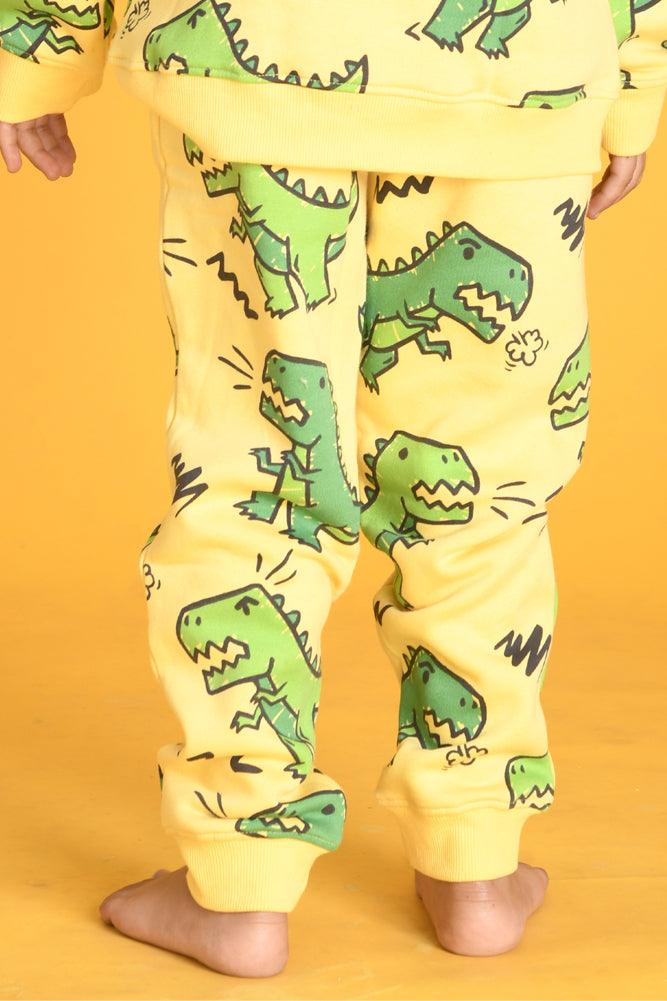 DINOSAUR FLEECE JOGGER - YELLOW - Anthrilo Design House