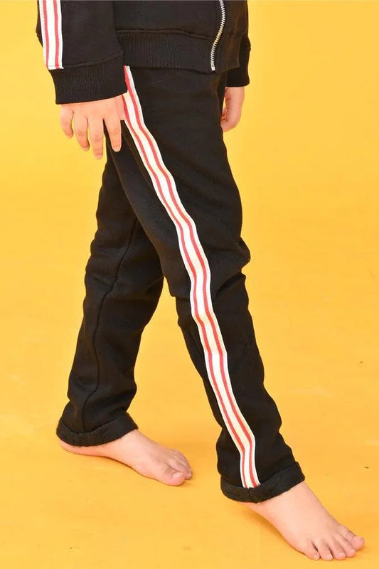 WARM BLACK TAPE GIRLS JOGGER (FLEECE) - Anthrilo Design House