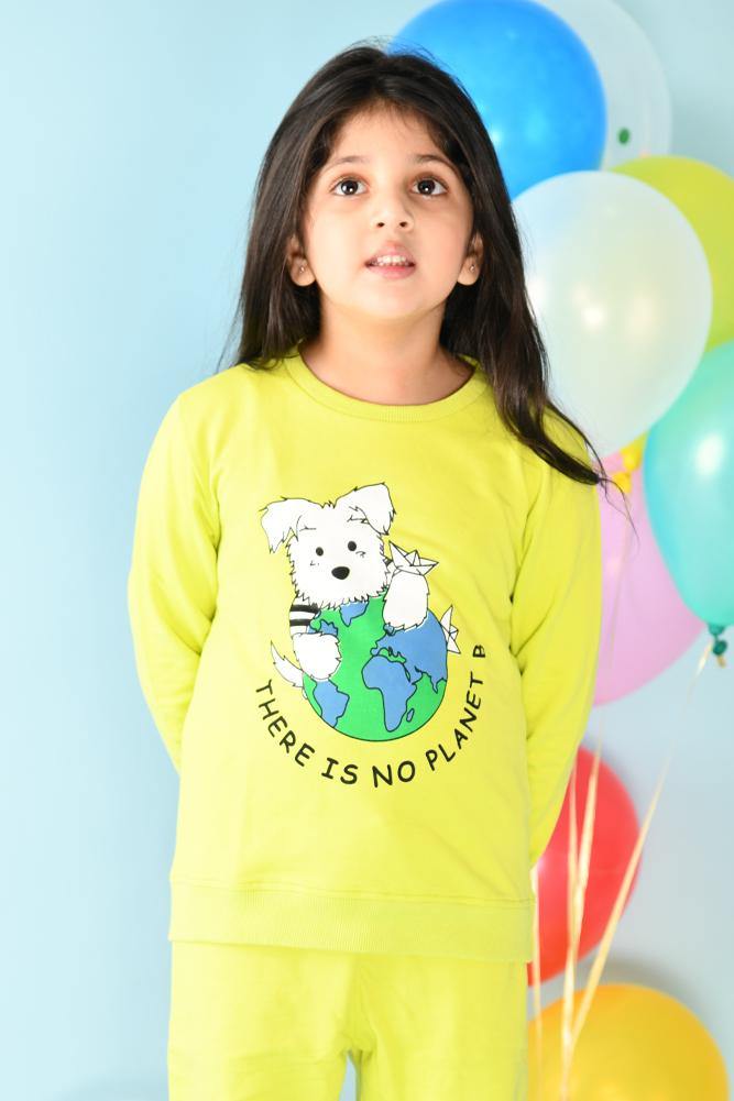 PLANET B GIRLS SWEATSHIRT(FLEECE) - Anthrilo