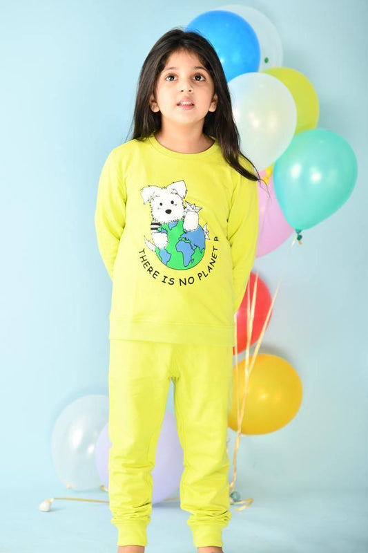 PLANET B GIRLS SWEATSHIRT JOGGER SET (FLEECE) - Anthrilo