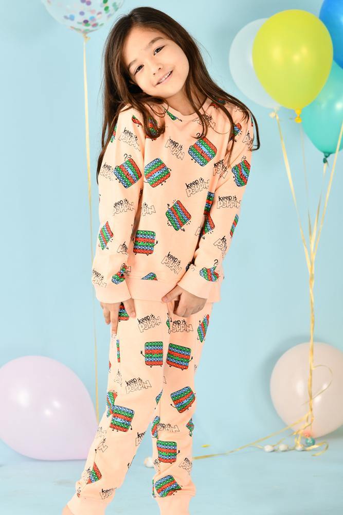 POP IT GIRLS SWEATSHIRT JOGGER SET (FLEECE) - Anthrilo