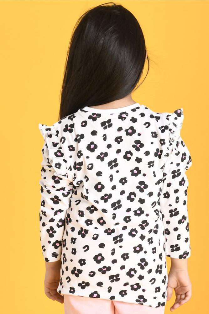 LEOPARD LONG SLEEVE T-SHIRT - WHITE - Anthrilo Design House