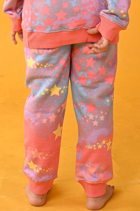 TIE DYE STAR FLEECE JOGGER - PINK - Anthrilo Design House