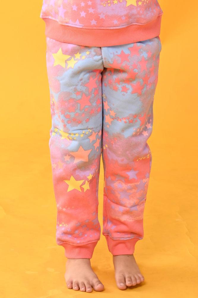 TIE DYE STAR FLEECE JOGGER - PINK - Anthrilo Design House