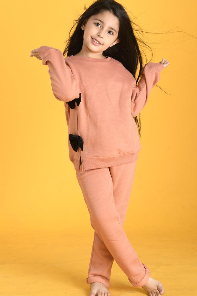 SAND BOW FLEECE SWEATSHIRT JOGGER SET - SAND - Anthrilo Design House