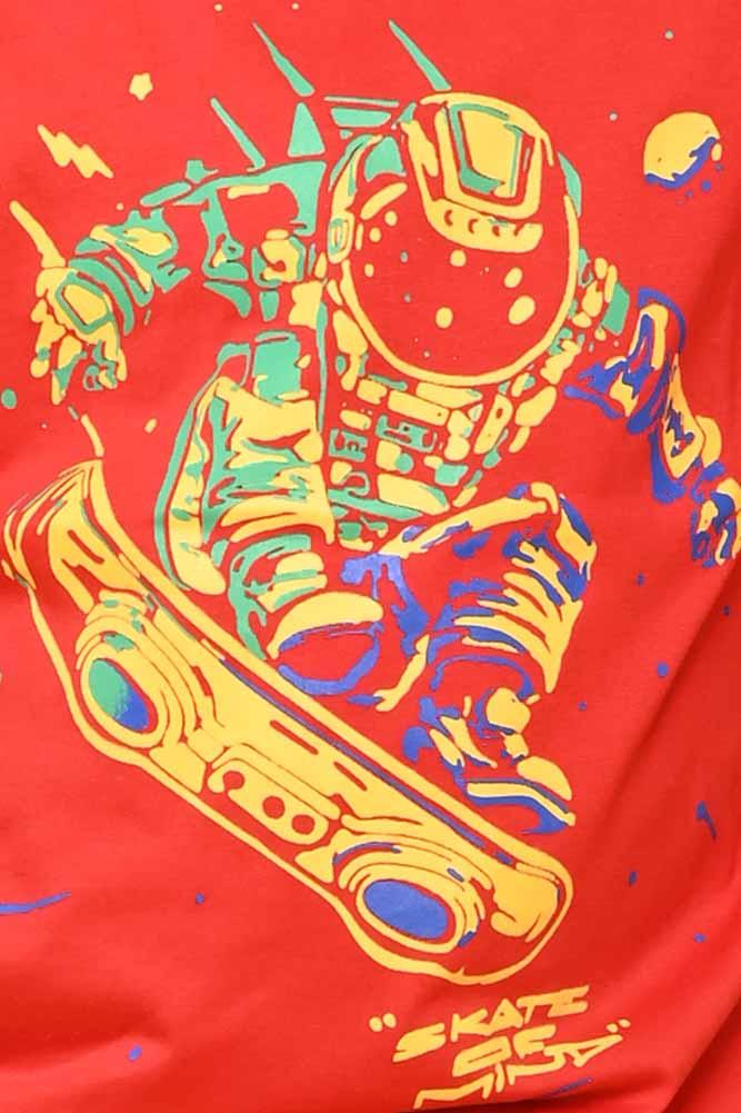 SKATE OF MIND SHORT SLEEVES T-SHIRT - RED - Anthrilo India