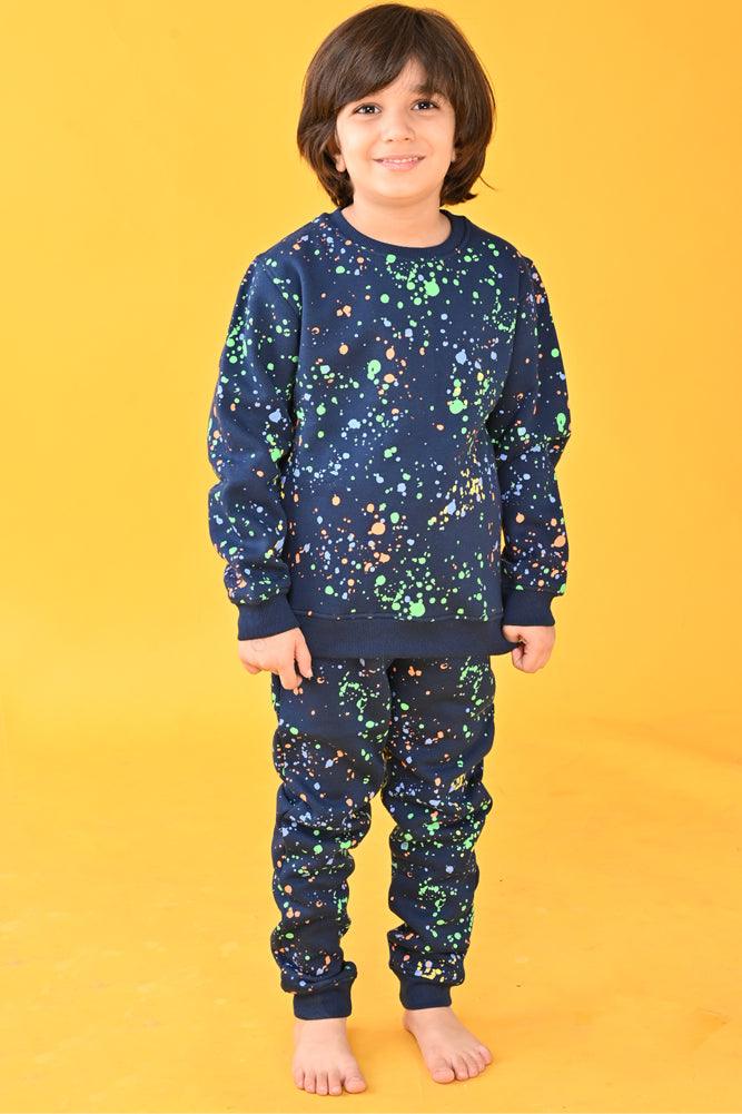 PAINT SPLAT FLEECE JOGGER - NAVY - Anthrilo Design House