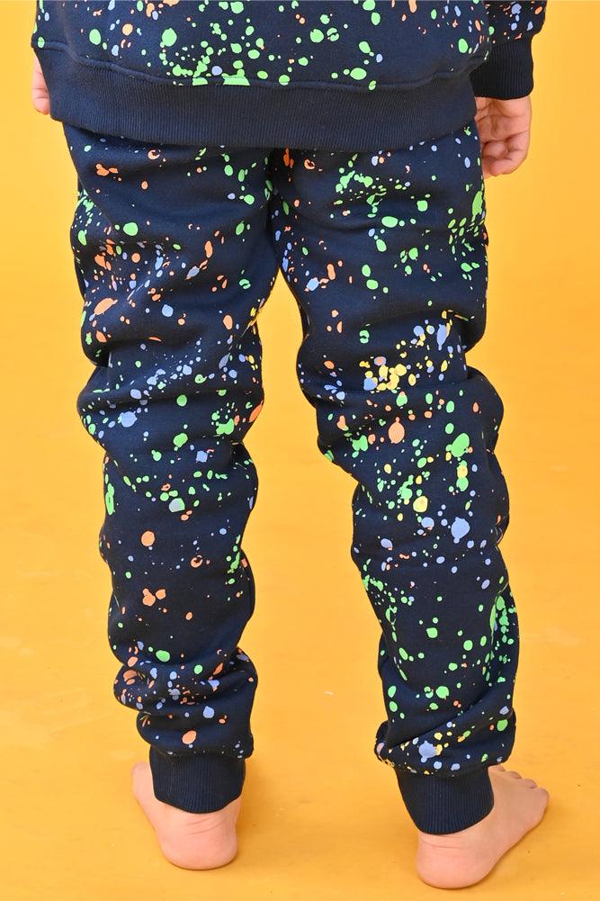 PAINT SPLAT FLEECE JOGGER - NAVY - Anthrilo Design House