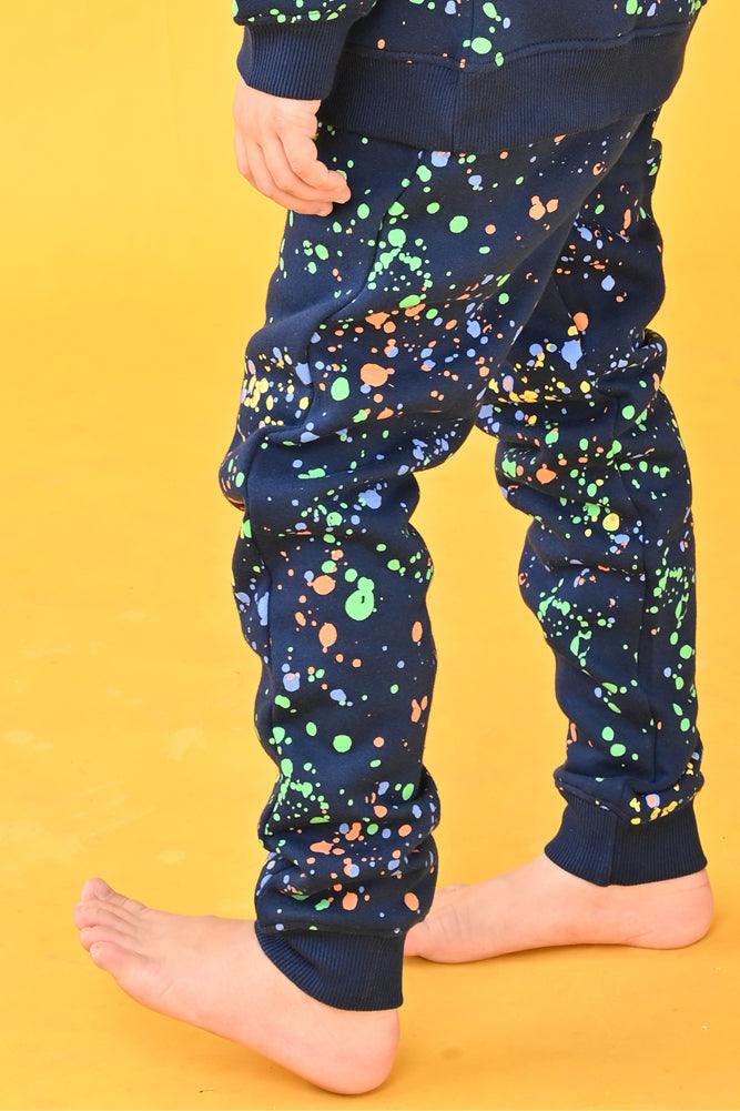 PAINT SPLAT FLEECE JOGGER - NAVY - Anthrilo Design House