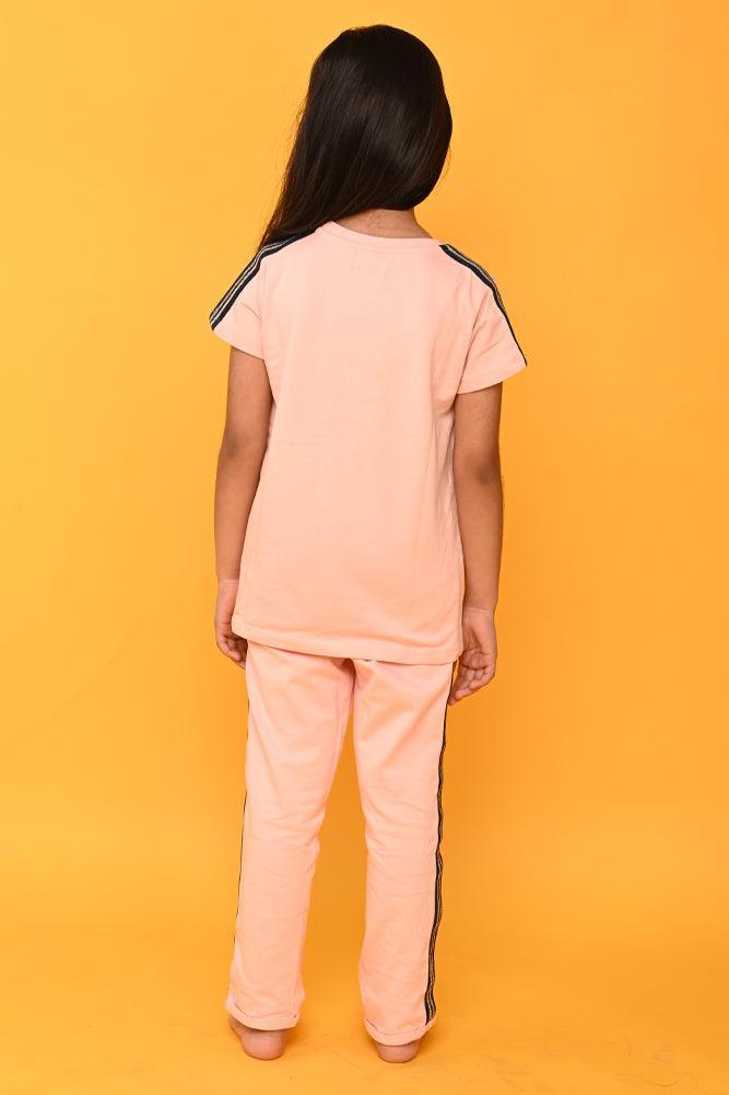 PINK HEART GIRLS SUMMER JOGGER SET - PINK - Anthrilo India