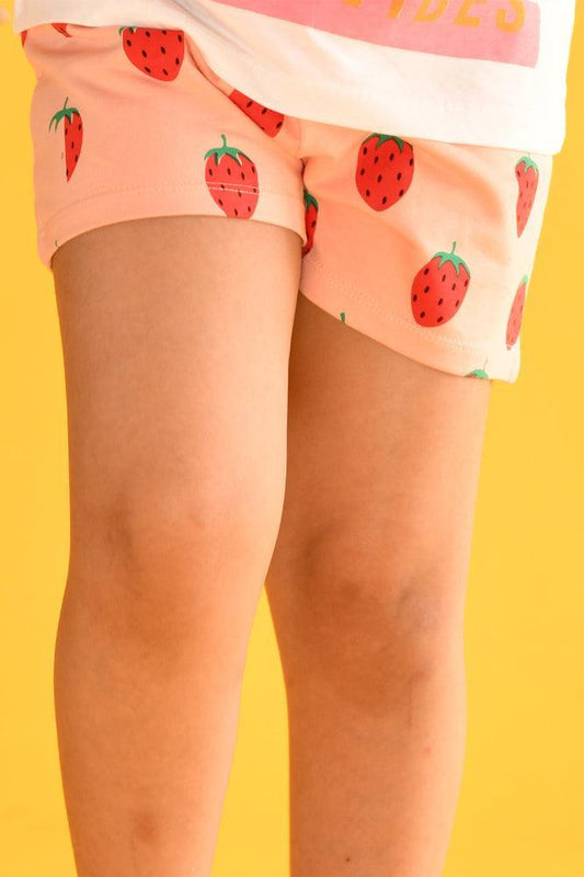 STRAWBERRY PRINT GIRLS SHORTS - Anthrilo Design House