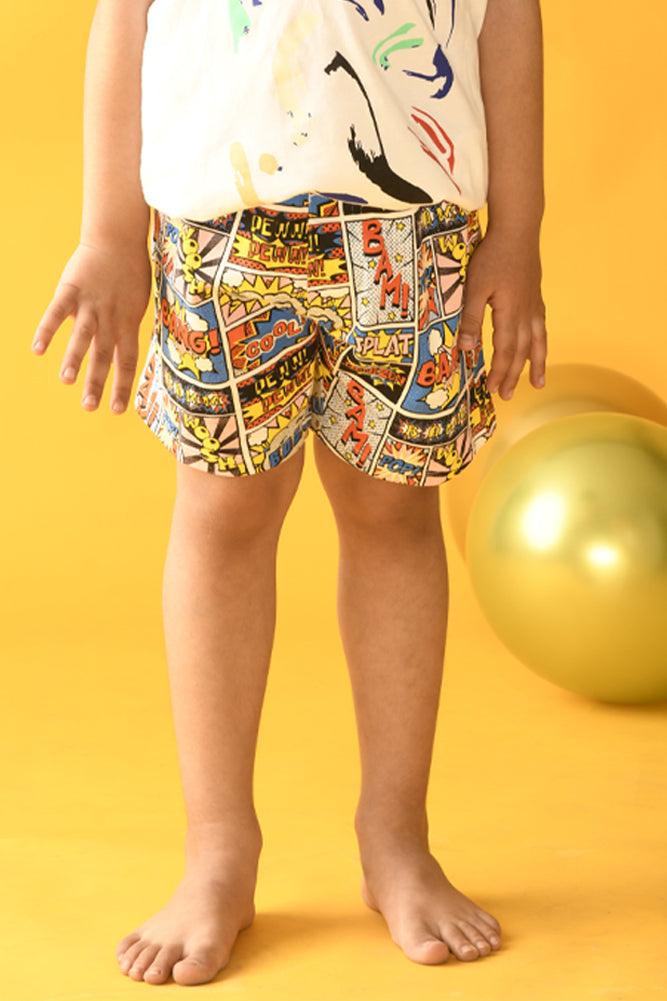 SUPERHERO PRINT SHORTS - MULTICOLOR - Anthrilo Design House