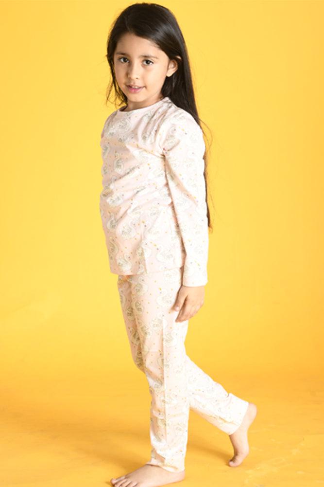 SWAN LONG SLEEVES PYJAMA SET - PINK - Anthrilo Design House