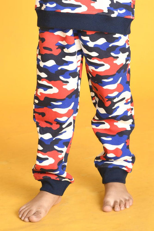 CAMOUFLAGE FLEECE BOYS JOGGER - WHITE - Anthrilo Design House