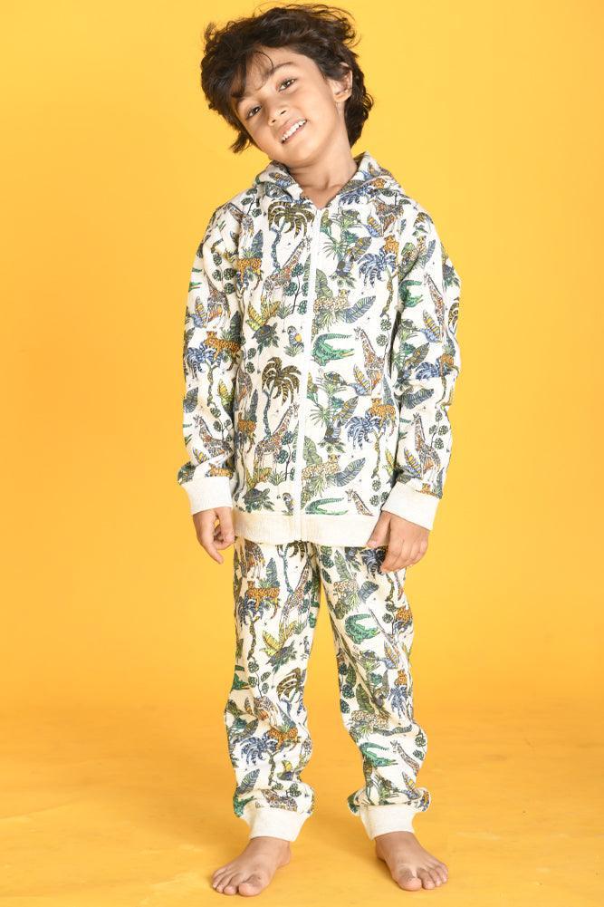 JUNGLE FLEECE BOYS JOGGER - WHITE - Anthrilo Design House