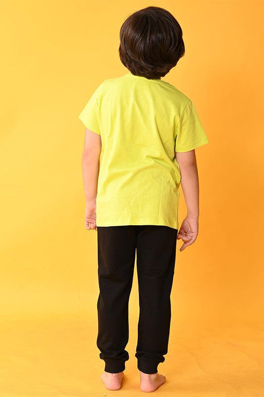 FOOTBALL BLACK JOGGER SET - LIME/BLACK - Anthrilo India