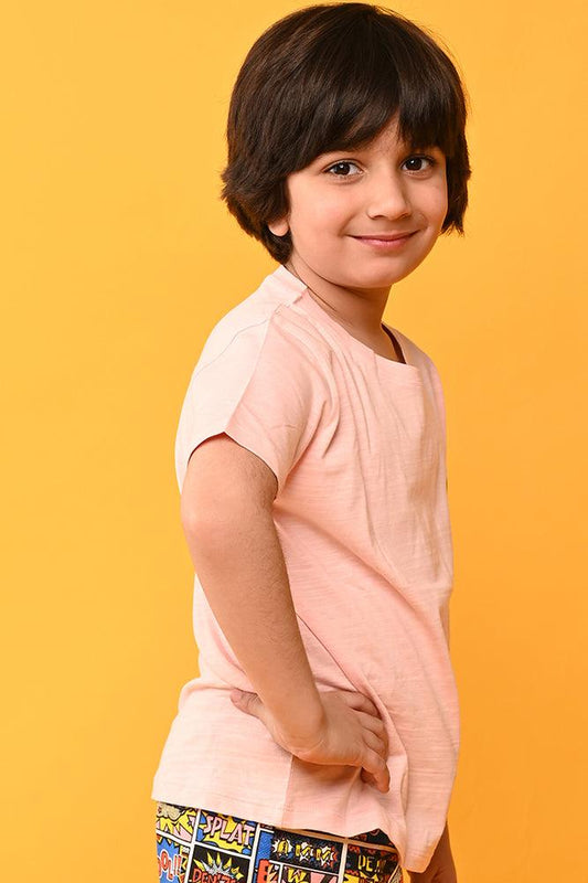 ARGENTINA PEACH SHORT SLEEVES T-SHIRT - PEACH - Anthrilo India