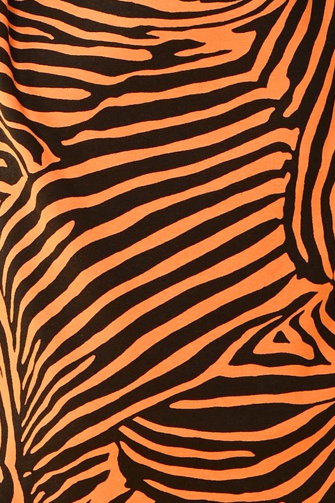 ZEBRA STRIPED FLEECE GIRLS JOGGER - ORANGE - Anthrilo Design House