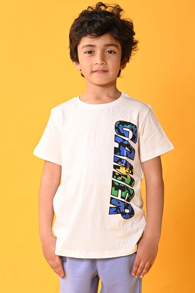 GAMER SHORT SLEEVES T-SHIRT - WHITE - Anthrilo India