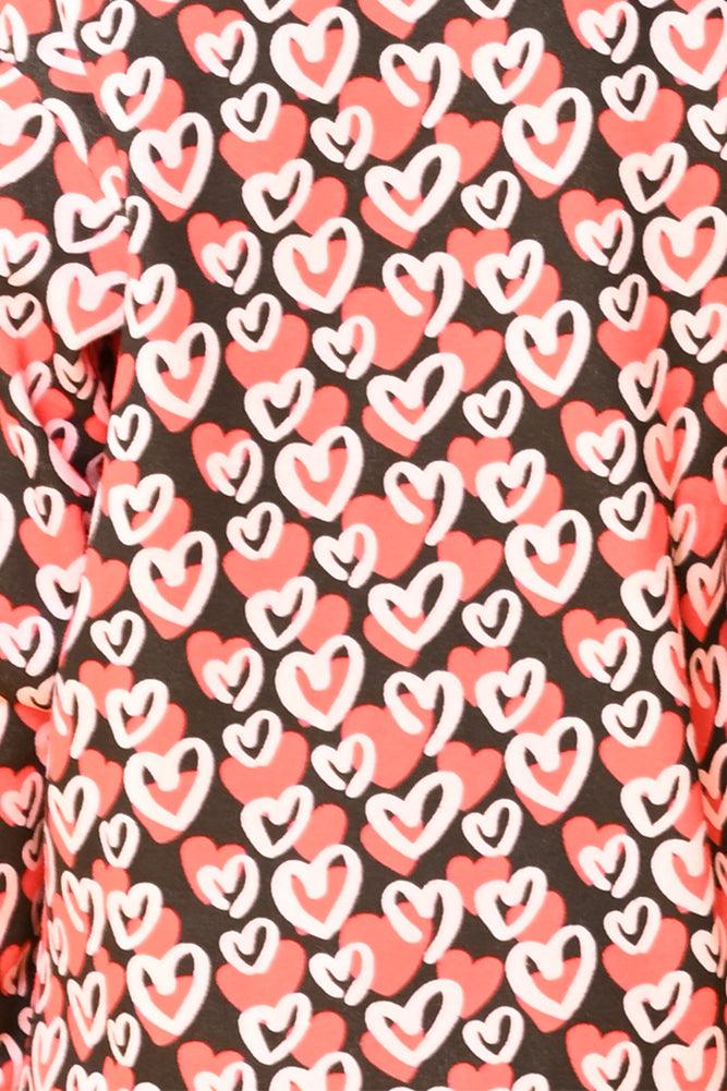 HEARTS FLEECE GIRLS JOGGER - BLACK - Anthrilo Design House