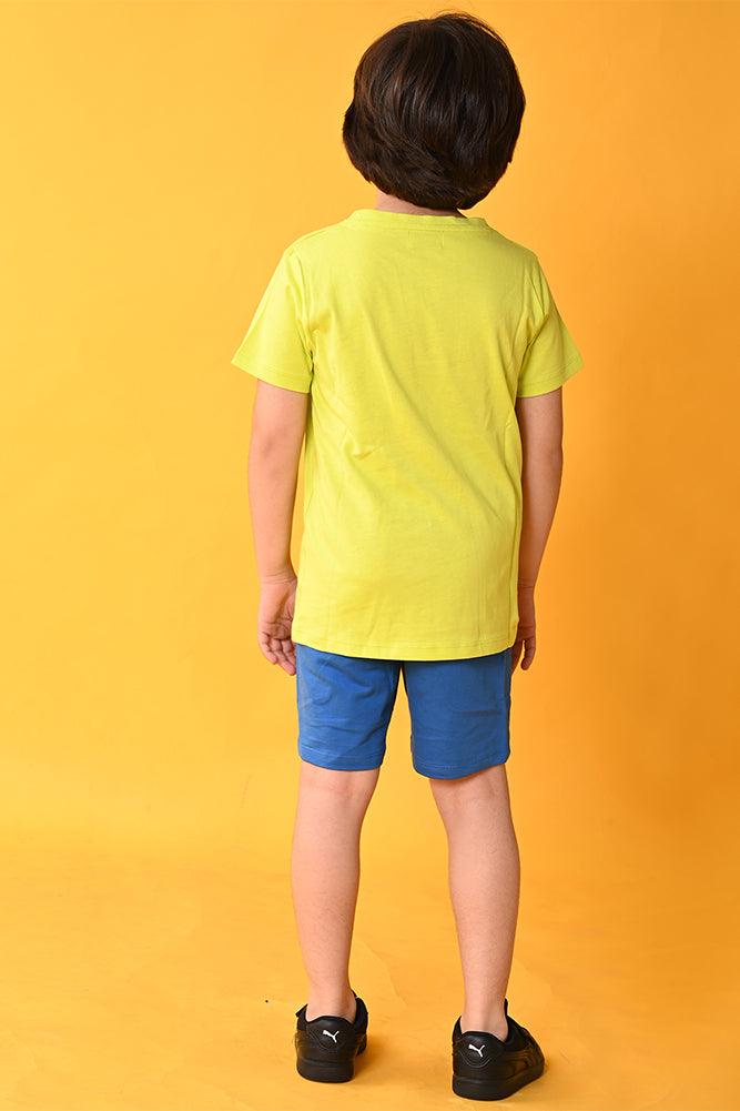 PLANET B ROYAL SHORTS SET - LIME/BLUE - Anthrilo India