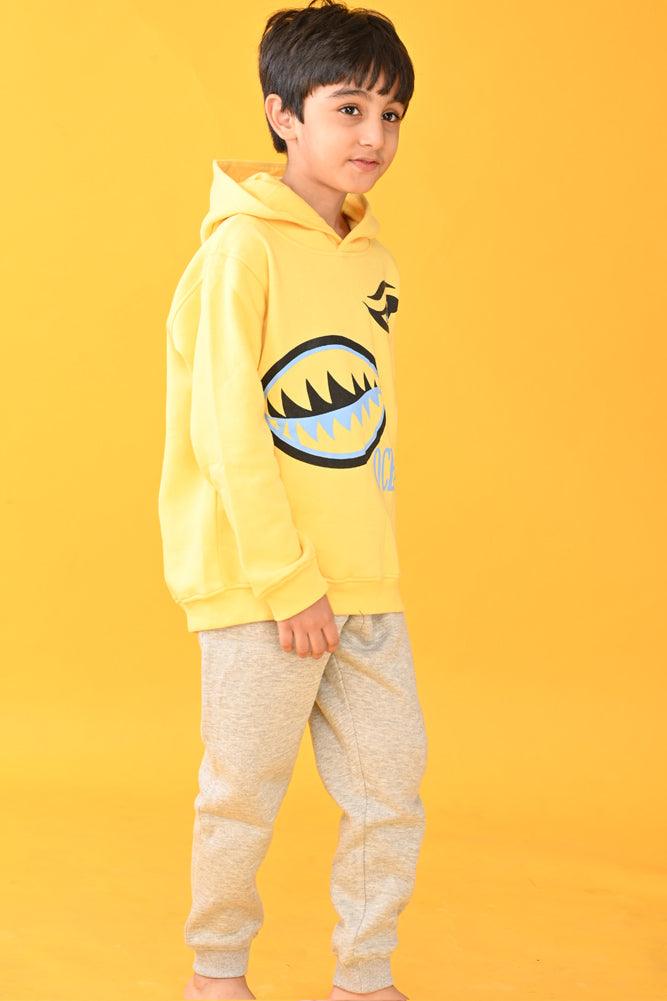SHARK HOODIE GREY JOGGER SET - YELLOW/GREY - Anthrilo Design House