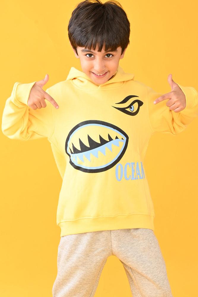 SHARK HOODIE GREY JOGGER SET - YELLOW/GREY - Anthrilo Design House