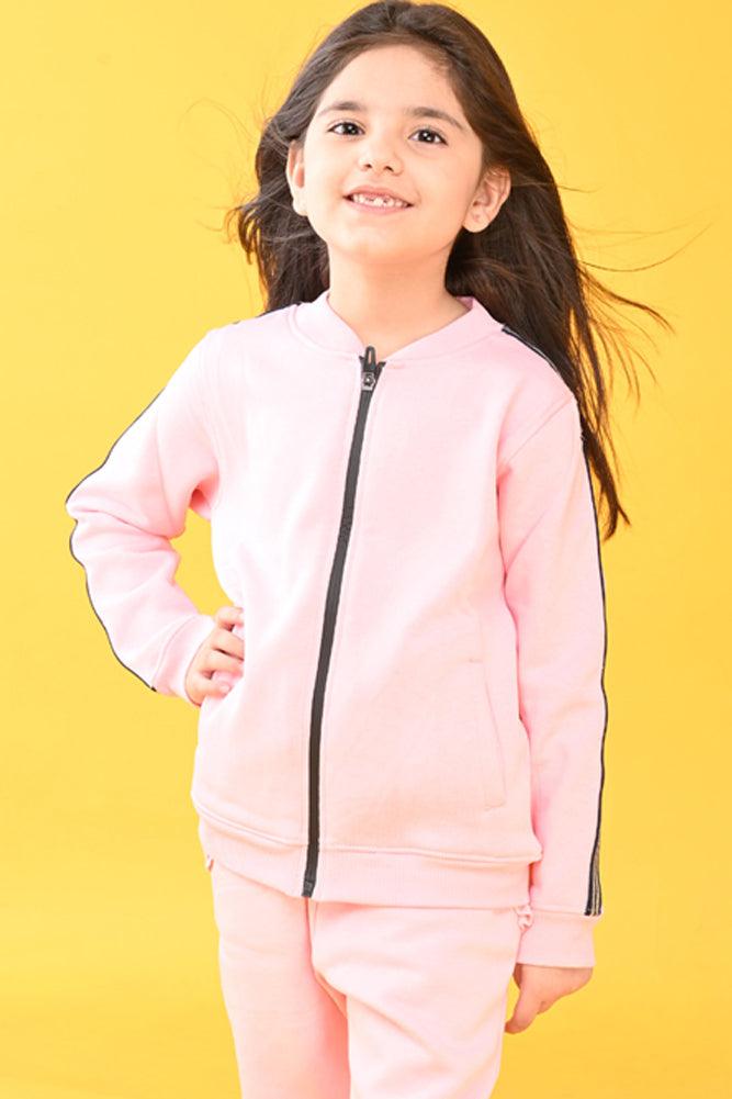 PINK FLEECE ZIP UP SWEATSHIRT - PINK - Anthrilo Design House