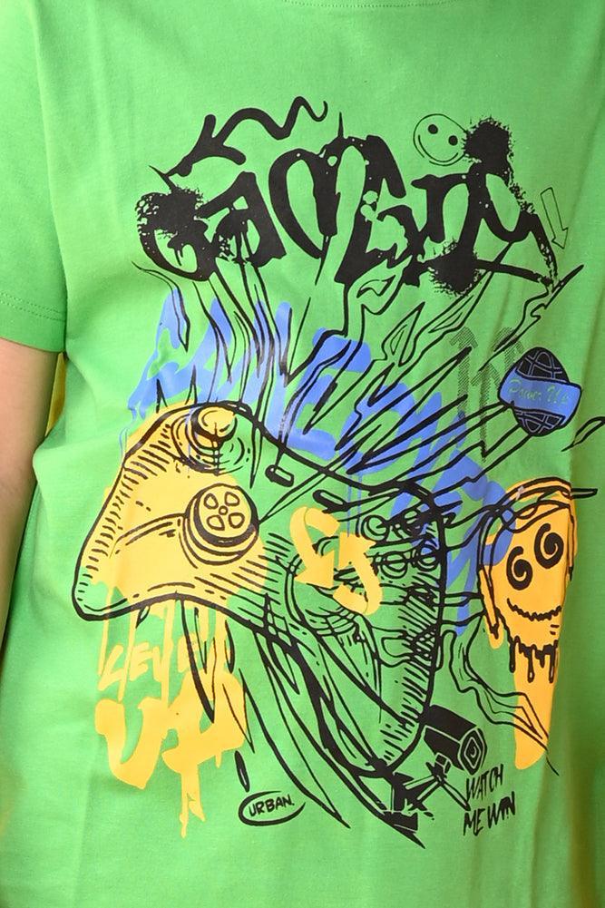 GAMING SHORT SLEEVE T-SHIRT - GREEN - Anthrilo India
