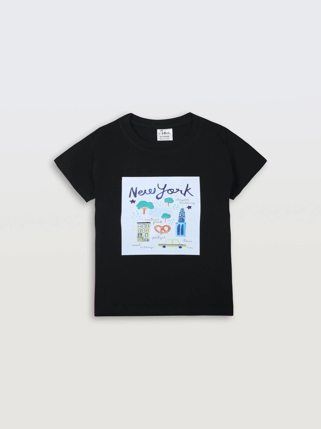 NEWYORK BLACK SHORT SLEEVE BOYS T-SHIRT - BLACK - Anthrilo 