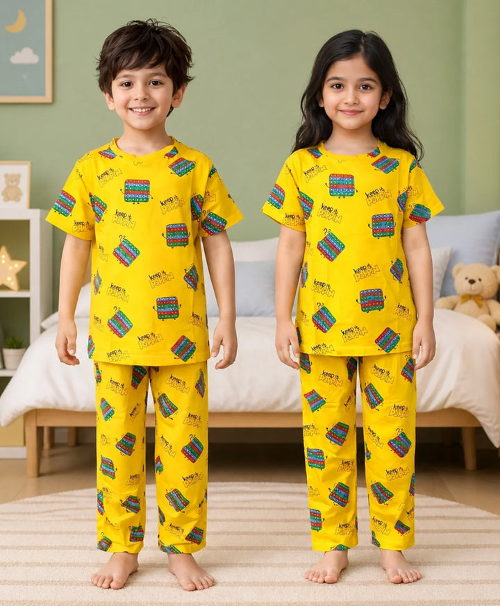 Pop It Short Sleeve Pyjama Set - Yellow
