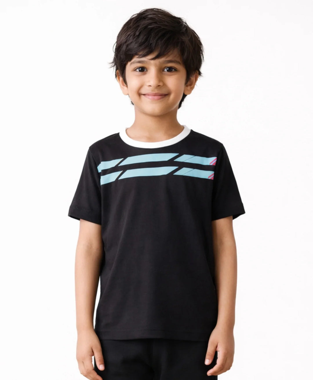 BLACK ENGLAND STRIPE SHORT SLEEVE T-SHIRT - BLACK - Anthrilo 