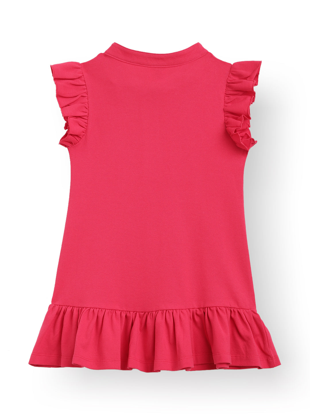 SILVER HEART PINK RUFFLE DRESS - PINK